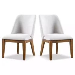 White Upholstered Cassie Dining Chairs, Set of 2