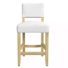 White Upholstered Wood Counter Stool