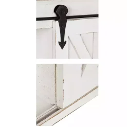 White Wood Barn Door 5-Shelf Wall Cabinet