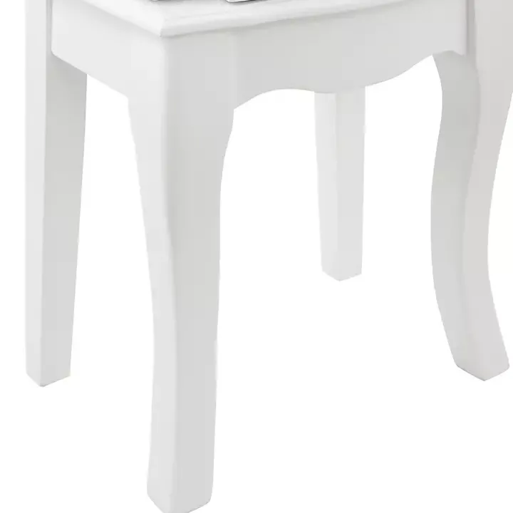 White Wood 4-Drawer Elena Jewelry Armoire