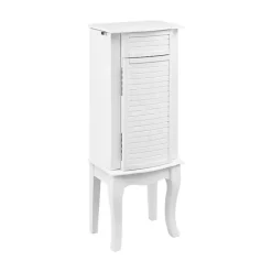 White Wood 4-Drawer Elena Jewelry Armoire