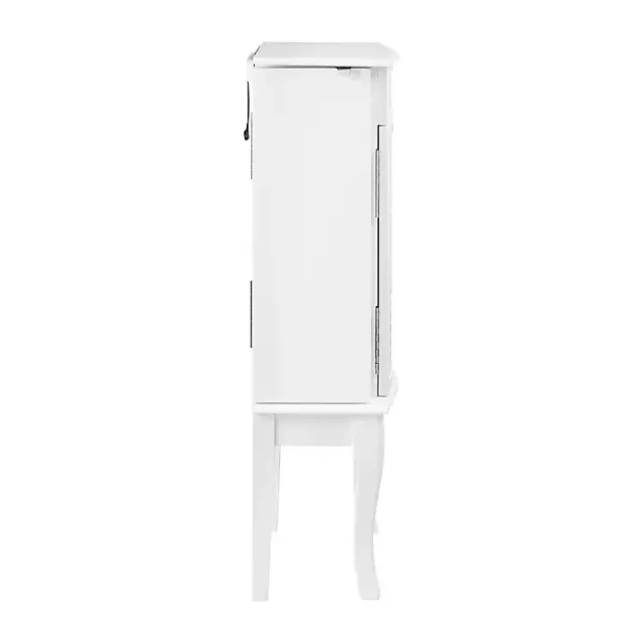 White Wood 4-Drawer Elena Jewelry Armoire