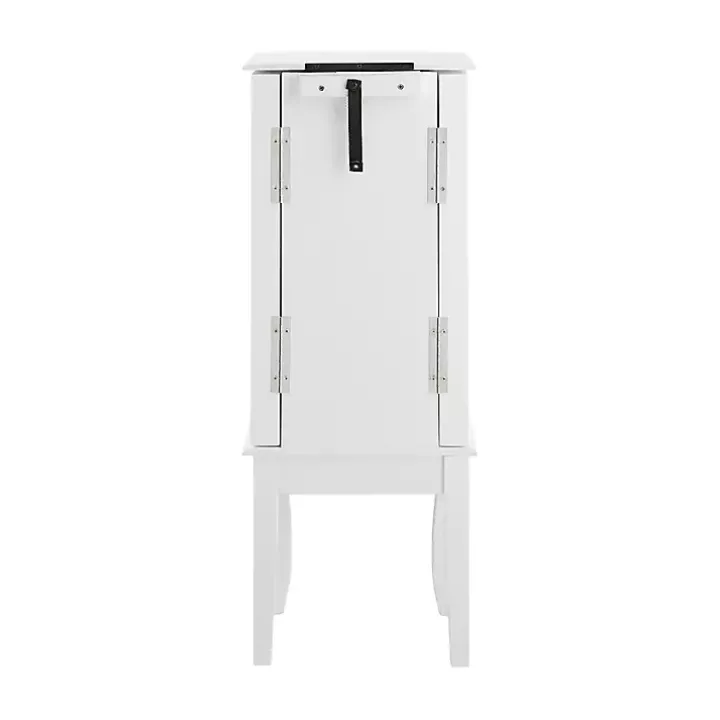 White Wood 4-Drawer Elena Jewelry Armoire