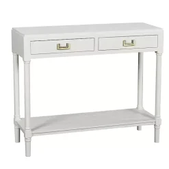 White Wood 2-Drawer Layla Console Table