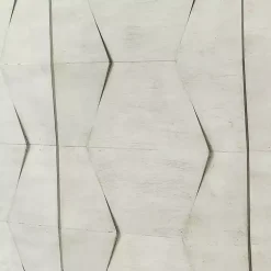 White Wood Geometric 4-Door Cabinet