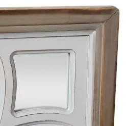 White Wood Lattice Overlay Mirror