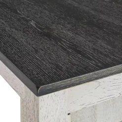 White Wood Linen 3-pc. USB Island and Stool Set