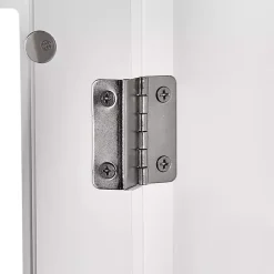 White Wood Two Pane Glass Doors Corner Cabinet