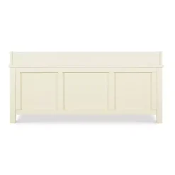 White Wood Upholstered Storage Bench