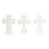 White Wood Wall Cross Wall Plaques, Set of 3