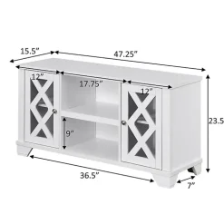 White Wood X Doors Media Cabinet