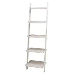 White Wooden Leaning Shelf