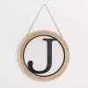Whitewash Bead Trim Monogram J Plaque