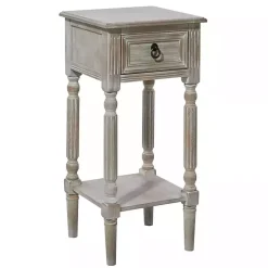 Whitewash Distressed Wood Accent Table