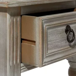Whitewash Distressed Wood Accent Table