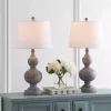 Whitewashed Brown Carved 2-pc. Table Lamp Set