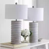 Whitewashed Gray Ridges Table Lamps, Set of 2