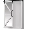 Whitewashed Sliding Barn Door Wall Cabinet