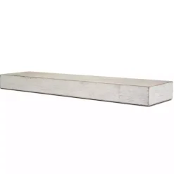 Whitewashed Wood Floating Shelf, 36 in.