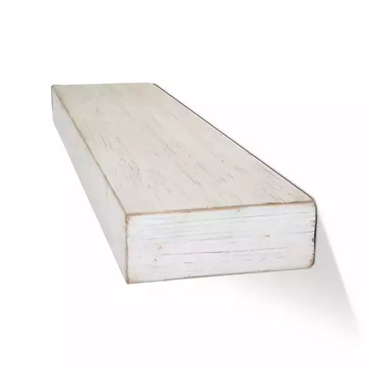 Whitewashed Wood Floating Shelf, 24 in.