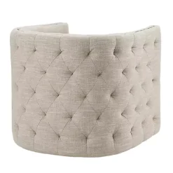 Wilson Tufted Taupe Swivel Accent Chair