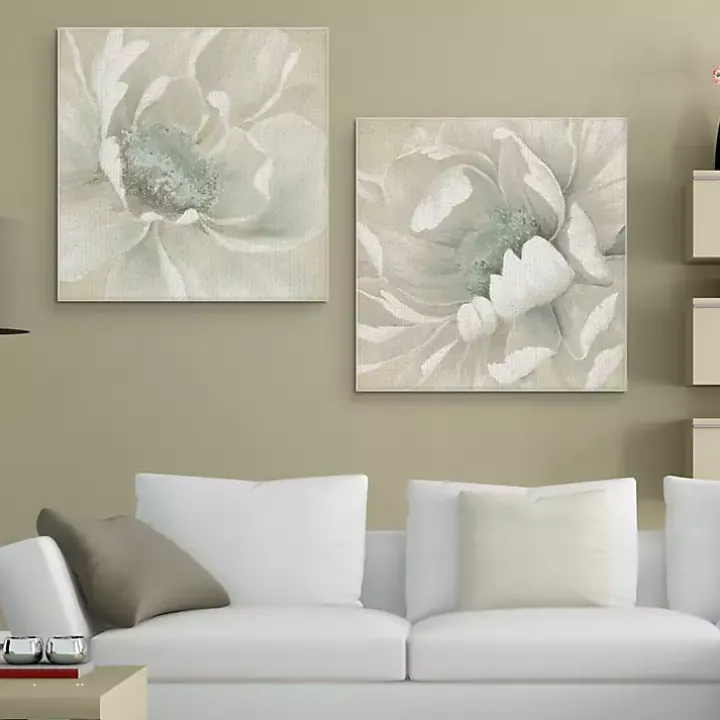 Winter Blooms I and II Canvas Art Prints, Set of 2