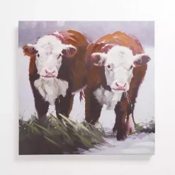 Winter Cows Canvas Art Print