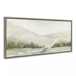 Winter Mountain Landscape Framed Canvas Art Print