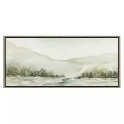 Winter Mountain Landscape Framed Canvas Art Print