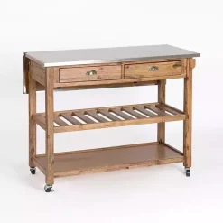 Wire Brush Sonoma Drop Leaf Kitchen Island