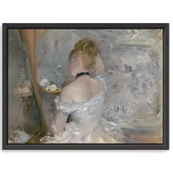 Woman At Her Toilette Framed Canvas Art Print