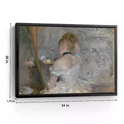 Woman At Her Toilette Framed Canvas Art Print