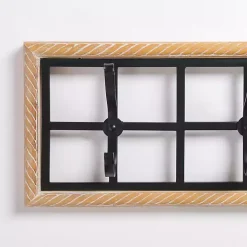 Wood and Metal Twisted Frame Hook Rack