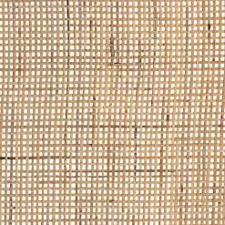 Woven Rattan and Mahogany Wood Nightstand