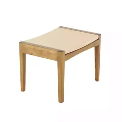 Woven Rope and Birch Wood Stool Ottoman