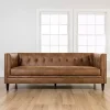 Wyatt Chester Faux Leather Formal Sofa
