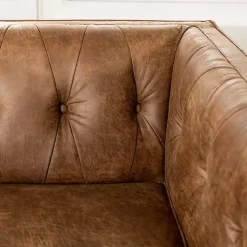 Wyatt Chester Faux Leather Formal Sofa