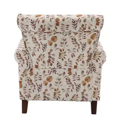 Yellow and Orange Leaf Upholstered Accent Chair