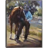 A Man And His Horse Framed Canvas Art Print