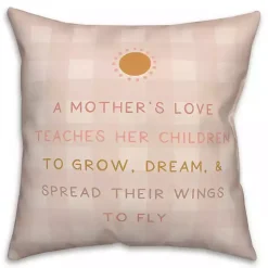 A Mother's Love Pink Plaid Indoor/Outdoor Pillow