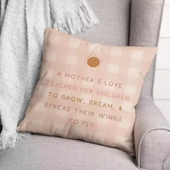 A Mother's Love Pink Plaid Indoor/Outdoor Pillow