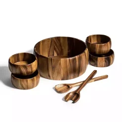 Acacia 7-pc. Salad Bowl and Servers Set, 12 in.