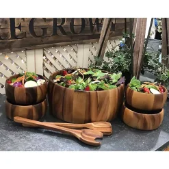 Acacia 7-pc. Salad Bowl and Servers Set, 12 in.