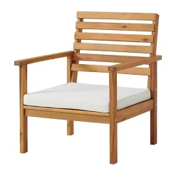 Acacia White Cushioned Outdoor Chairs, Set of 2