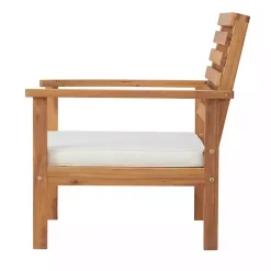 Acacia White Cushioned Outdoor Chairs, Set of 2