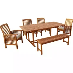 Acacia Wood Outdoor 6-pc. Dining Set