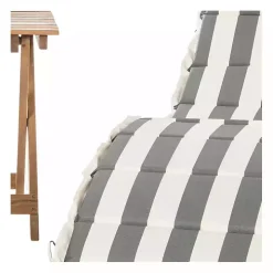 Acacia Wood 3-pc. Chaise Set with Striped Cushions