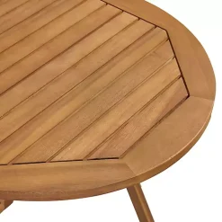 Acacia Wood Slatted 3-pc. Outdoor Bistro Set