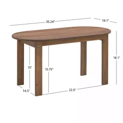 Acorn Acacia Wood Oval Adirondack Coffee Table