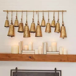 Aged Gold Triangle Bells Wall Plaque